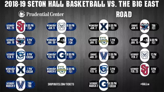Seton Hall Men's Basketball BIG EAST Games Release Graphic