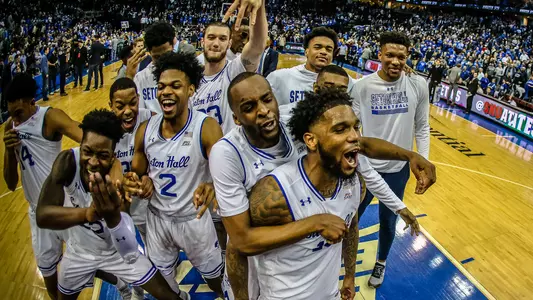 Team Celebrates Beating Villanova