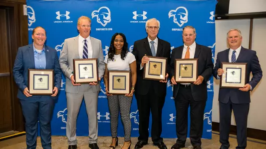 2019 Hall of Fame Inductees Laura Taylor, Rich Scheid, Ka-Deidre Simmons, Joe LaSala, Larry Keating and Eoin Monahan
