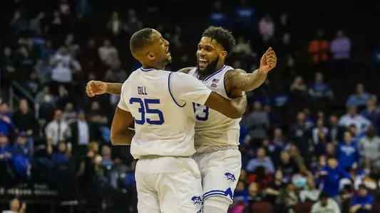 Myles Powell and Romaro Gill Celebrate vs. DePaul