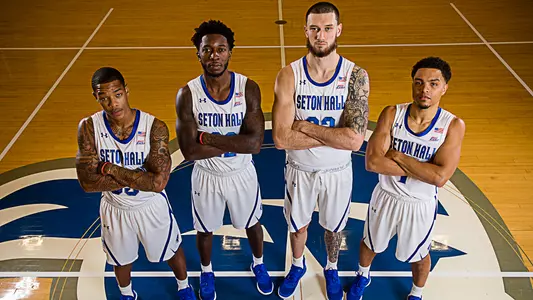 Shavar Reynolds, Myles Cale, Sandro Mamukelashvili and Bryce Aiken