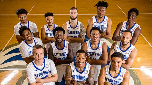 Men's Basketball Team Photo From Above