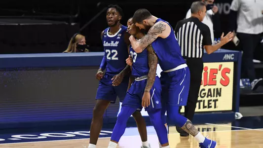 Myles Cale, Shavar Reynolds, Jr. and Sandro Mamukelashvili at Penn State