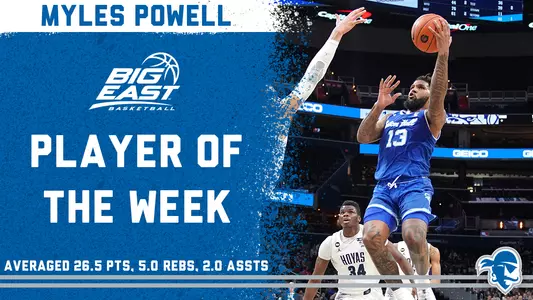 Myles Powell BIG EAST Player of the Week Graphic for Feb. 10