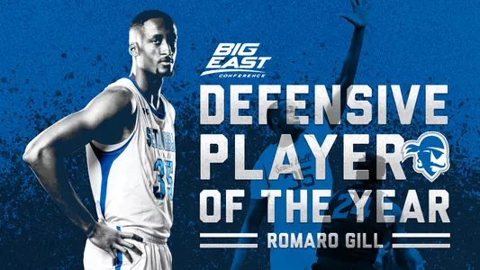 Romaro Gill BIG EAST Defensive Player of the Year Graphic