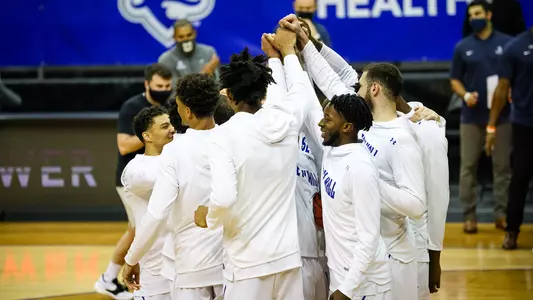 Men's Basketball Team Huddle Prior to Butler Game