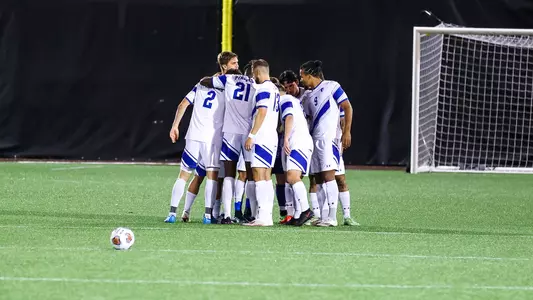Men's Soccer Team Huddle vs. Georgetown