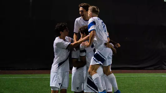Men's Soccer Team Celebration vs NJIT