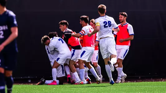 Men's Soccer Team Celebration vs UConn