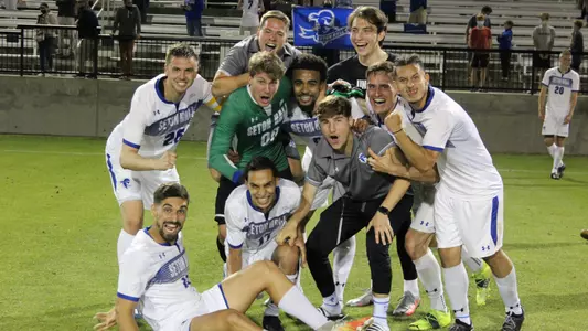 Men's Soccer Celebrates NCAA Tournament Win over Air Force