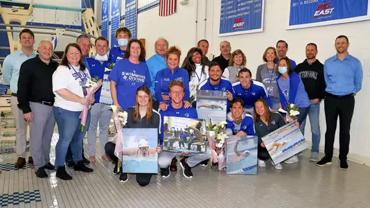 Men's and Women's Swim and Dive on Senior Day 2022