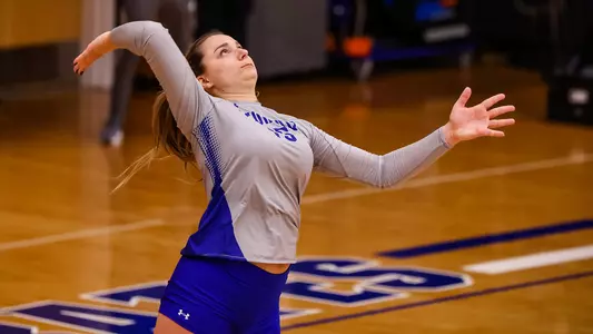 Bianca Bucciarelli attempts to serve against UConn on Sept. 23.
