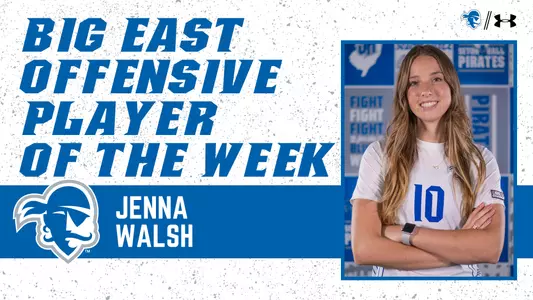 Graphic announcing Jenna Walsh as the BIG EAST Offensive Player of the Week.