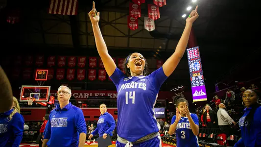 Sidney Cooks celebrates after Seton Hall defeated Rutgers on Nov. 11.