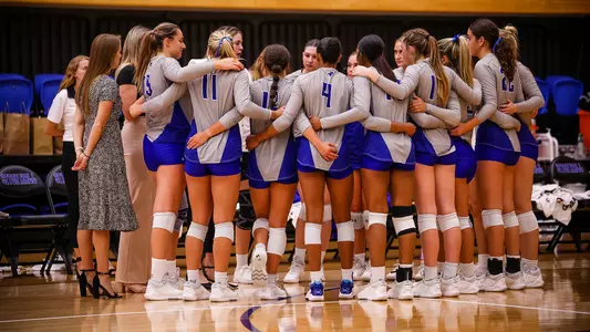 Seton Hall Women's Volleyball Team huddles prior to a match on Sept. 23.