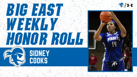 Sidney Cooks graphic announcing her placement on the BIG EAST Weekly Honor Roll