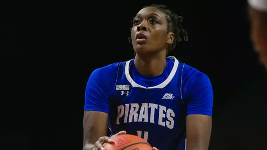 Jala Jordan taking a free-throw at Rutgers on Nov. 11