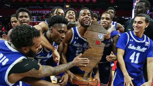 Pirates Celebrate With Garden State Hardwood Classic Trophy