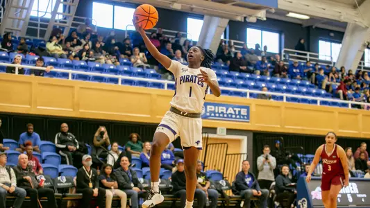 Sha'Lynn Hagans goes in for an uncontested layup against Rider on Dec. 9