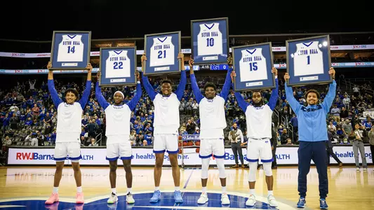 2022 Men's Basketball Seniors Rhoden, Cale, Obiagu, Yetna, Harris, Aiken