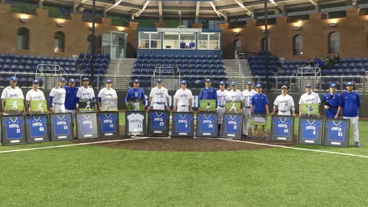 Seton Hall Baseball Senior Class of 2022 Posing For Group Photo