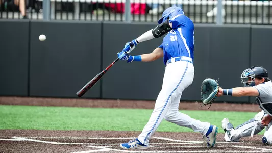 Mark McNelly swings at the plate against Villanova on May 14