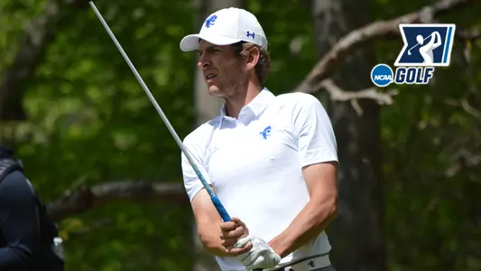 Gregor Tait takes a tee shot during round two of the NCAA Regional