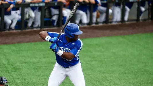 Michael Callan Moss hitting against Villanova
