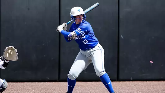 Olivia Gilbert Hitting at the Plate vs. DePaul