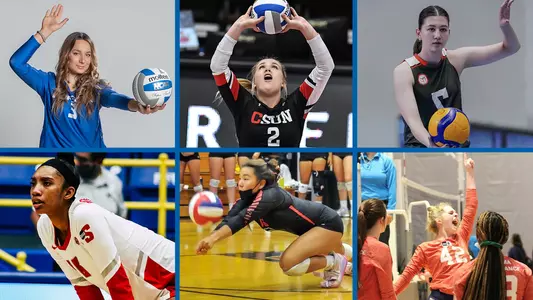 Graphic showing the six newcomers of the Seton Hall volleyball team for 2022