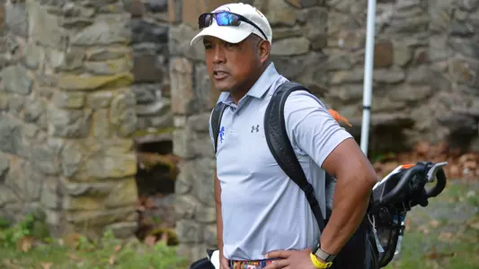 Seton Hall men's golf head coach Clay White at the 2022 NCAA Yale Regional