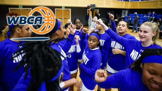 The Seton Hall Women's Basketball Team prior to the start of its WNIT game against Fairleigh Dickinson