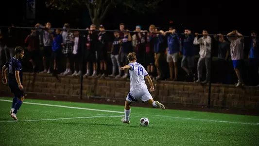 Mans Saebbo kicking vs. Georgetown
