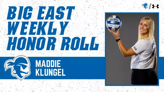 Graphic for Maddie Klungel being named to the BIG EAST Weekly Honor Roll