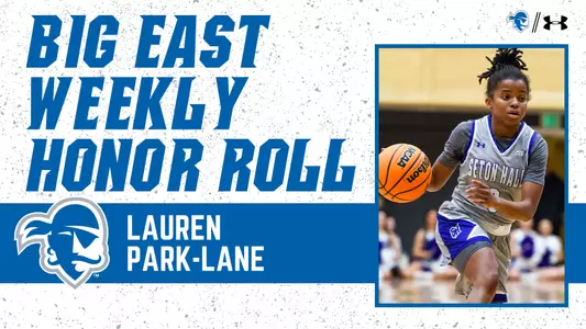Lauren Park-Lane graphic announcing her BIG EAST Weekly Honor Roll status
