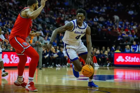 Tyrese Samuel drives to the basket against St. John's