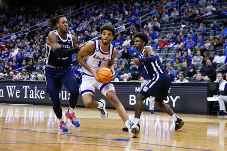 Tray Jackson drives to the rim against Butler