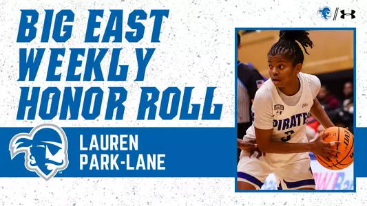 Lauren Park-Lane graphic announcing her placement on the BIG EAST Weekly Honor Roll.