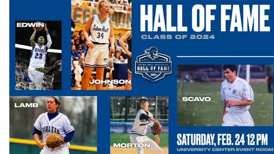 Athletics Hall of Fame Class of 2024 Inductees: Fuquan Edwin, Dawn Johnson, Vickie Lamb, Kevin Morton and Peter Scavo