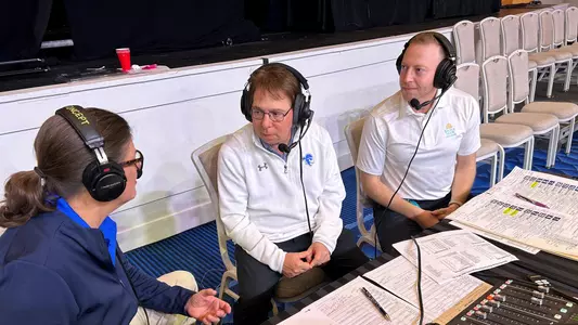 Anthony Bozzella gets interviewed after his 500th victory.