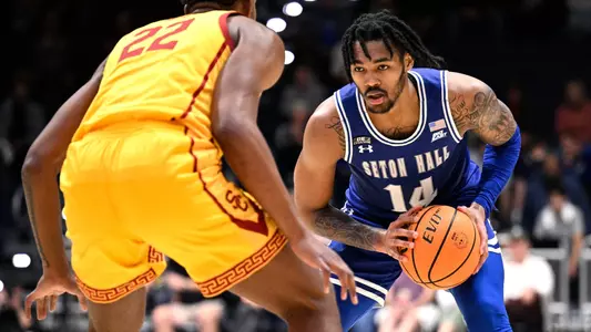 Dre Davis with the ball against USC