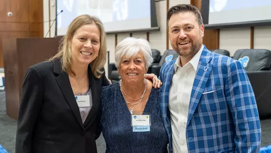 Val Ackerman, Sue Regan, Bryan Felt at the 50 Years of Women's Athletics at Seton Hall event.