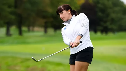 Ludovica Busetto hits her second shot during a practice round