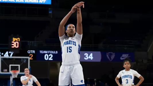 Azana Baines takes a free throw at DePaul on Feb. 15.