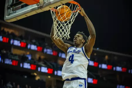 Tyrese Samuel slams the ball through against DePaul