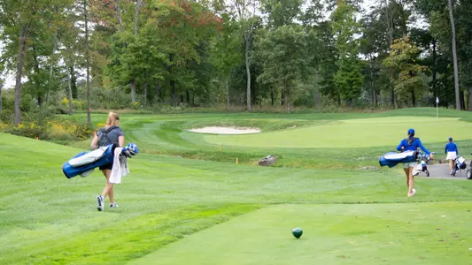 Seton Hall women's golf team plays a practice round during the fall of 2022