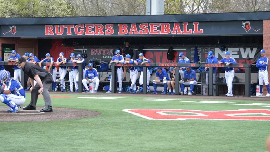 The Seton Hall dugout at Rutgers on April 11