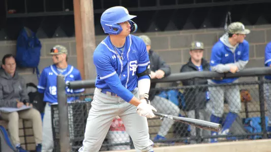 Max Viera takes an at bat against Princeton on April 5