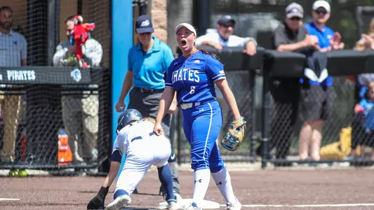 Lela Allen celebrating an out