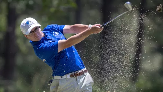 Joshua Lee takes a swing during the second round of the 2023 BIG EAST Championship.